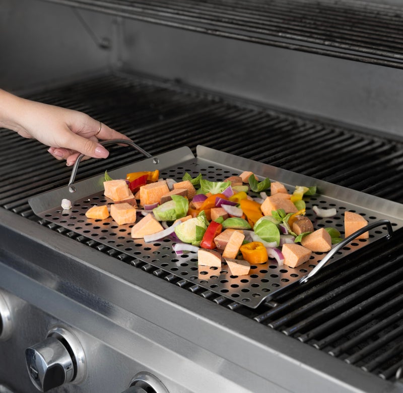 Outset 76630 Stainless Steel Grill Topper Grid, Set of 2, 11"x7" and 11"x17" - Image 5